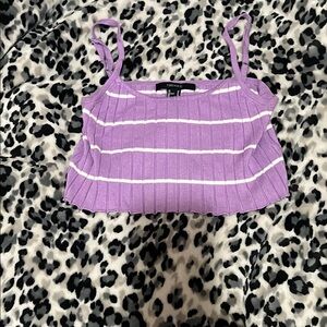 Forever 21 Purple Striped Women's Top